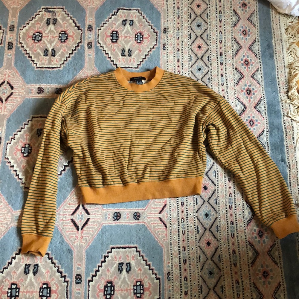 Forever 21 cropped striped sweatshirt